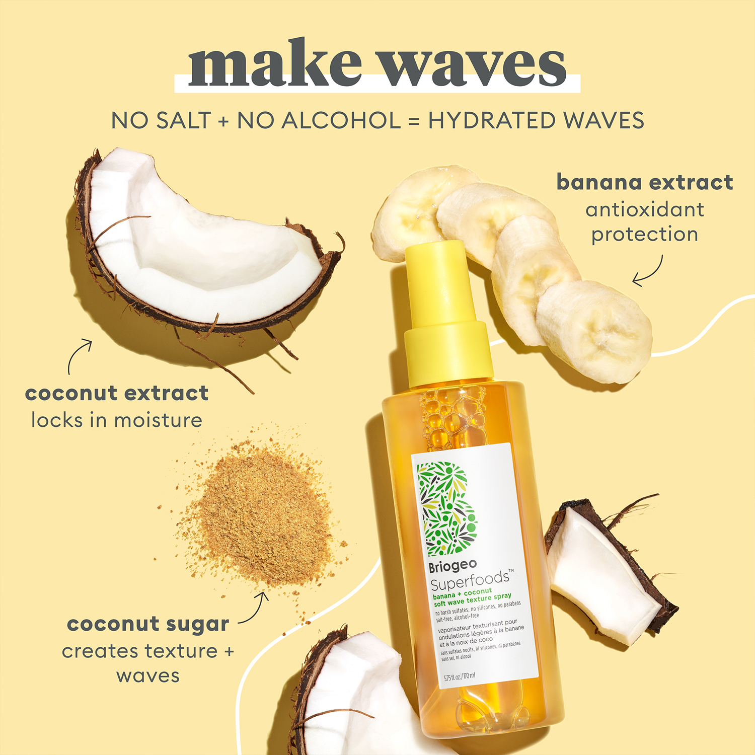 Superfoods Banana + Coconut Soft Wave Texture Spray